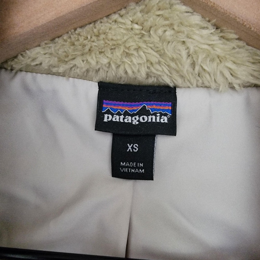 Patagonia Los Gatos Vest Womens XS El Cap Khaki Fuzzy Fleece Full Zip‎ Pockets - Picture 8 of 14